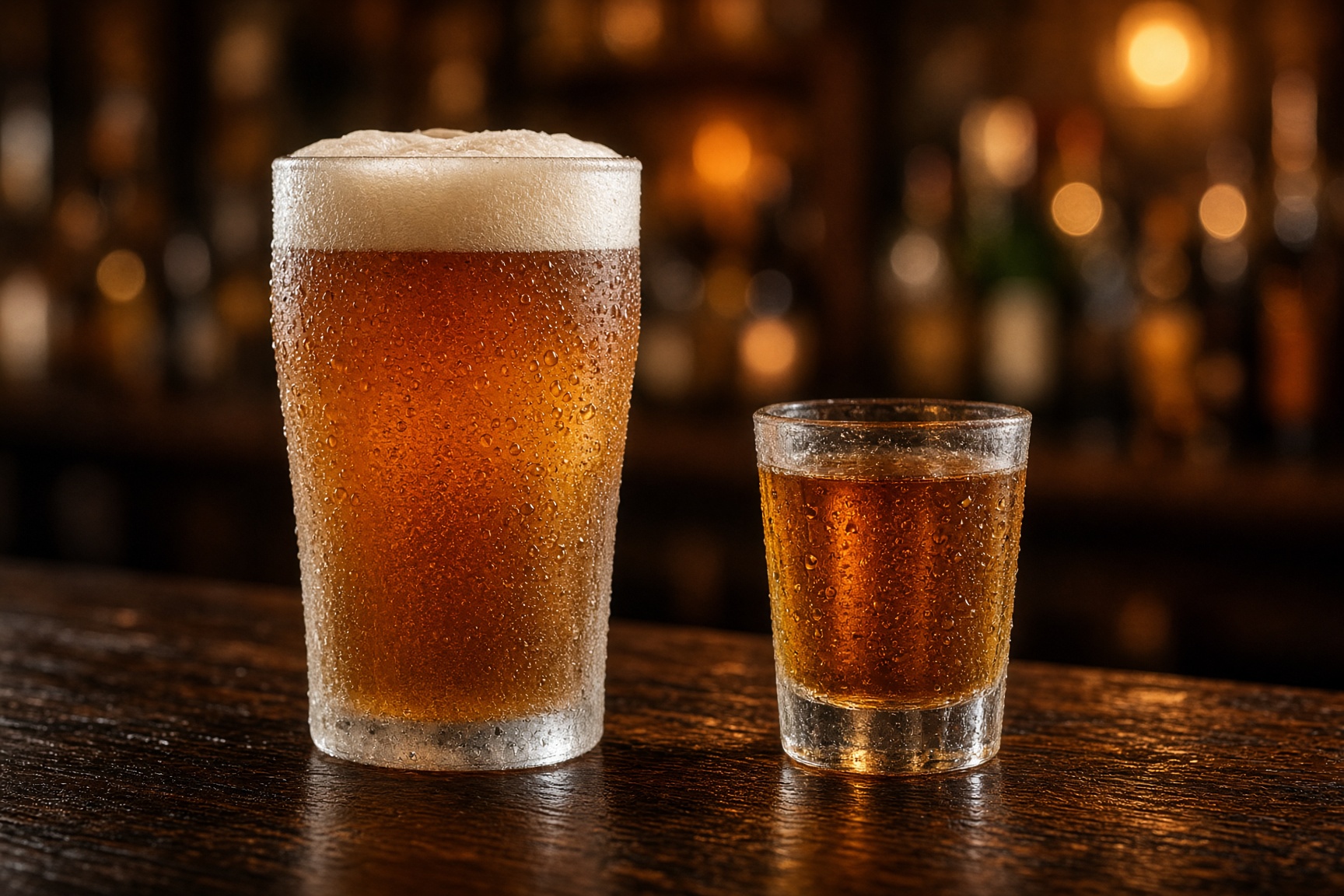 A cold pint and a shot
