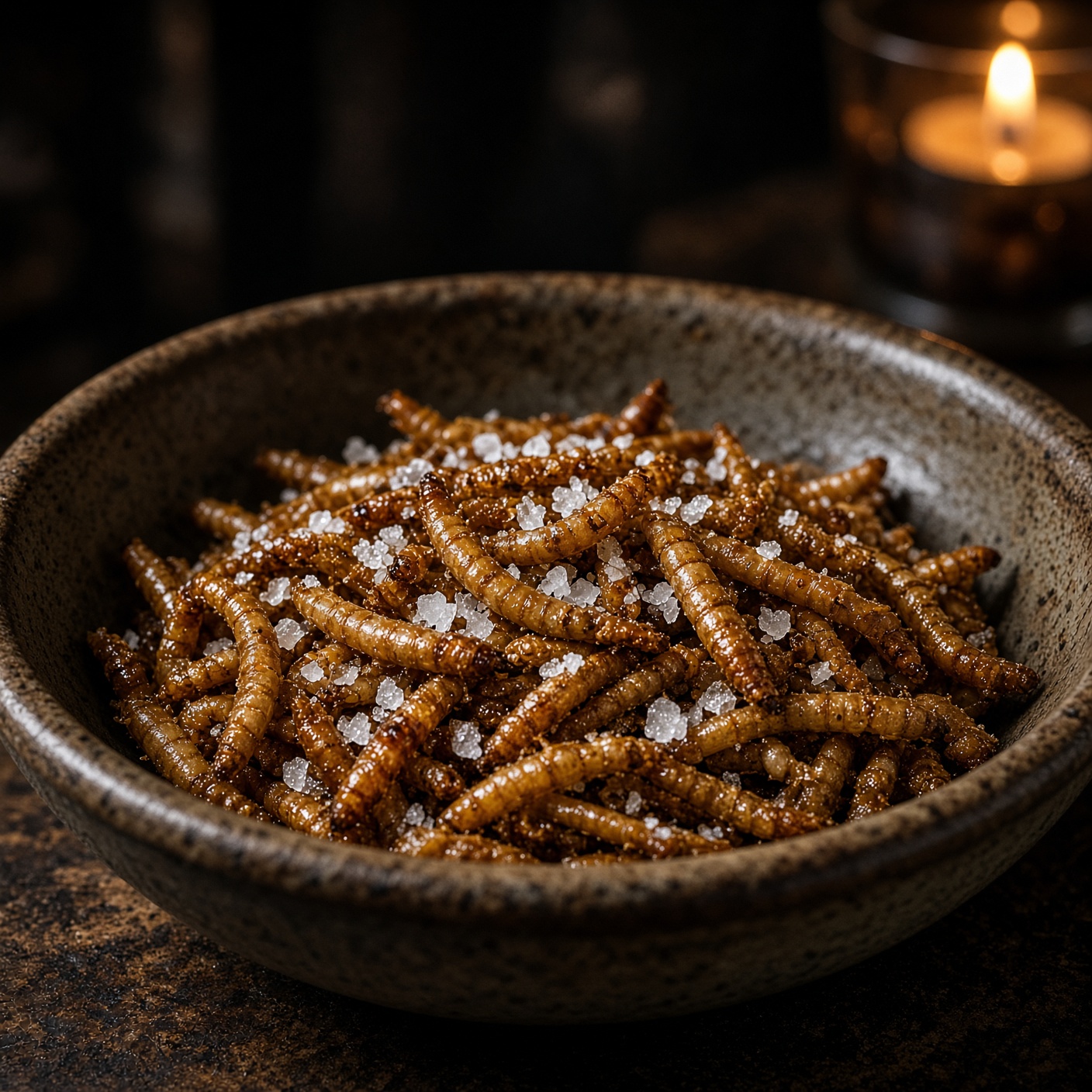 Roasted mealworms