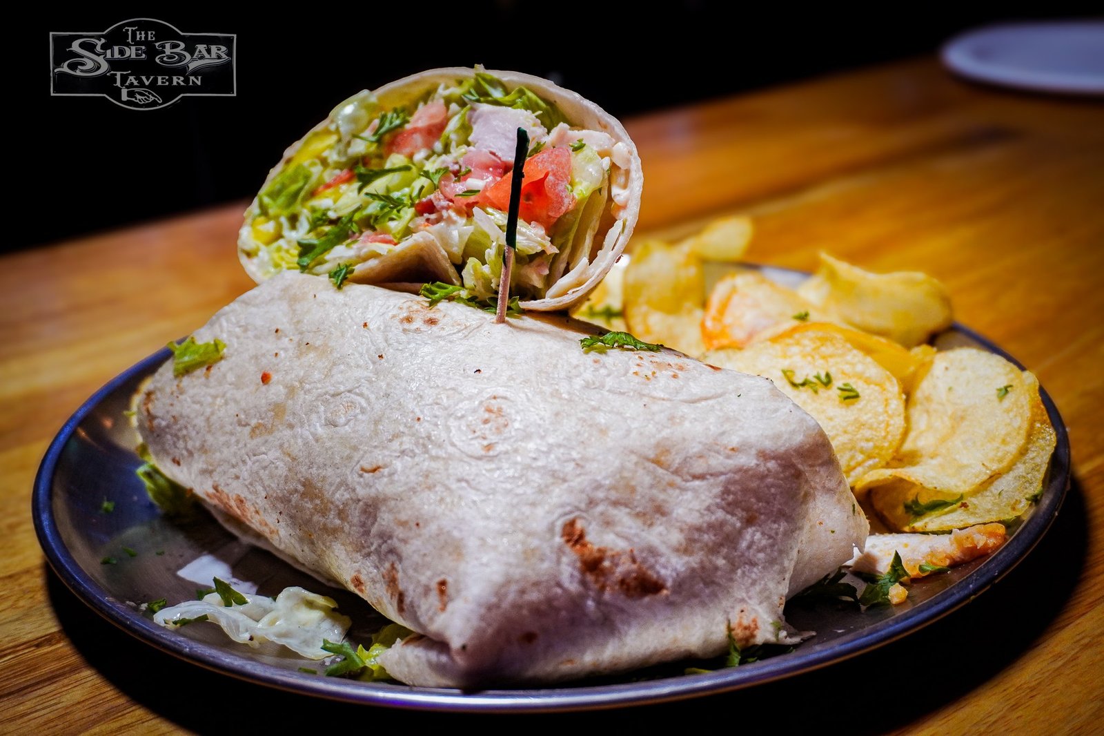 Hearty Sidebar wrap with chips on the side